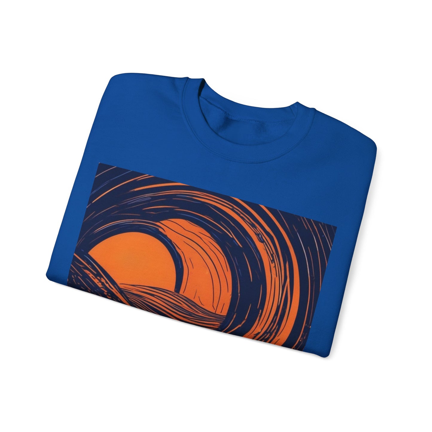 boostlete-rise-grind-icon-sunrise-speed-line-art-0202 — Unisex Heavy Blend Crewneck Sweatshirt (Gildan)