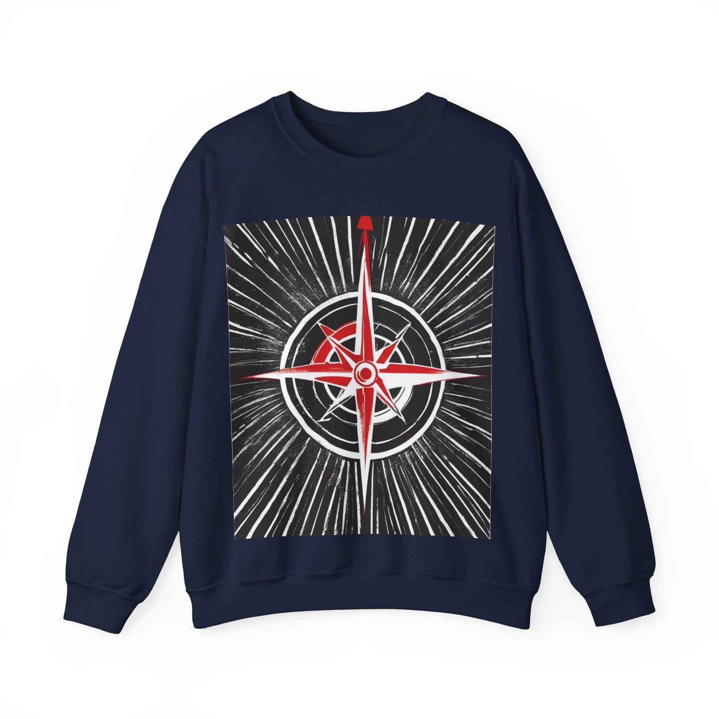 boostlete-boost-mode-icon-compass-chalk-vector-1382 — Unisex Heavy Blend Crewneck (G18000)