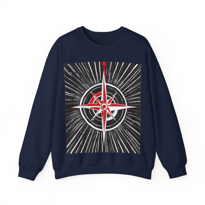 boostlete-boost-mode-icon-compass-chalk-vector-1382 — Unisex Heavy Blend Crewneck (G18000)