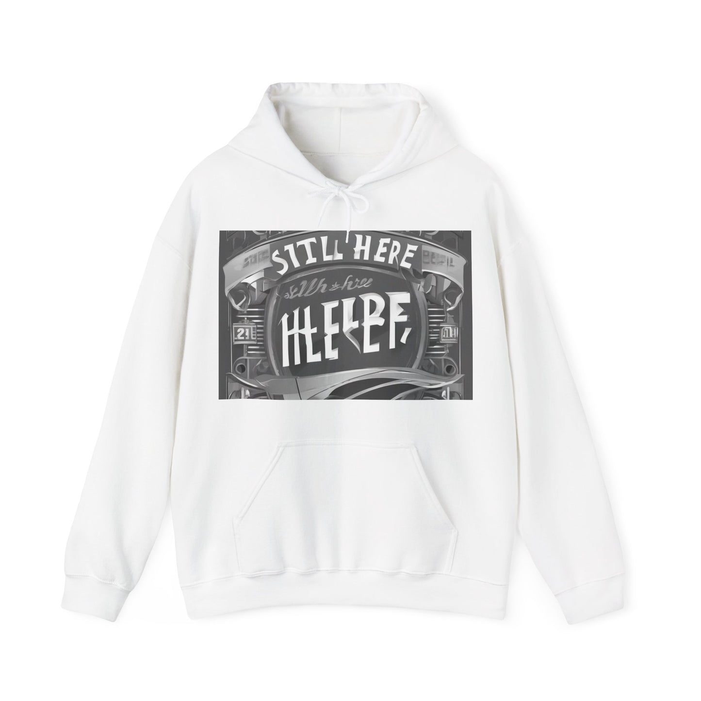 boostlete-recovery-progress-type-still-here-banner-paper-0201 — Unisex Heavy Blend Hooded Sweatshirt (Gildan)