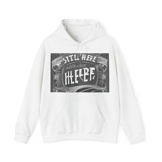 boostlete-recovery-progress-type-still-here-banner-paper-0201 — Unisex Heavy Blend Hooded Sweatshirt (Gildan)