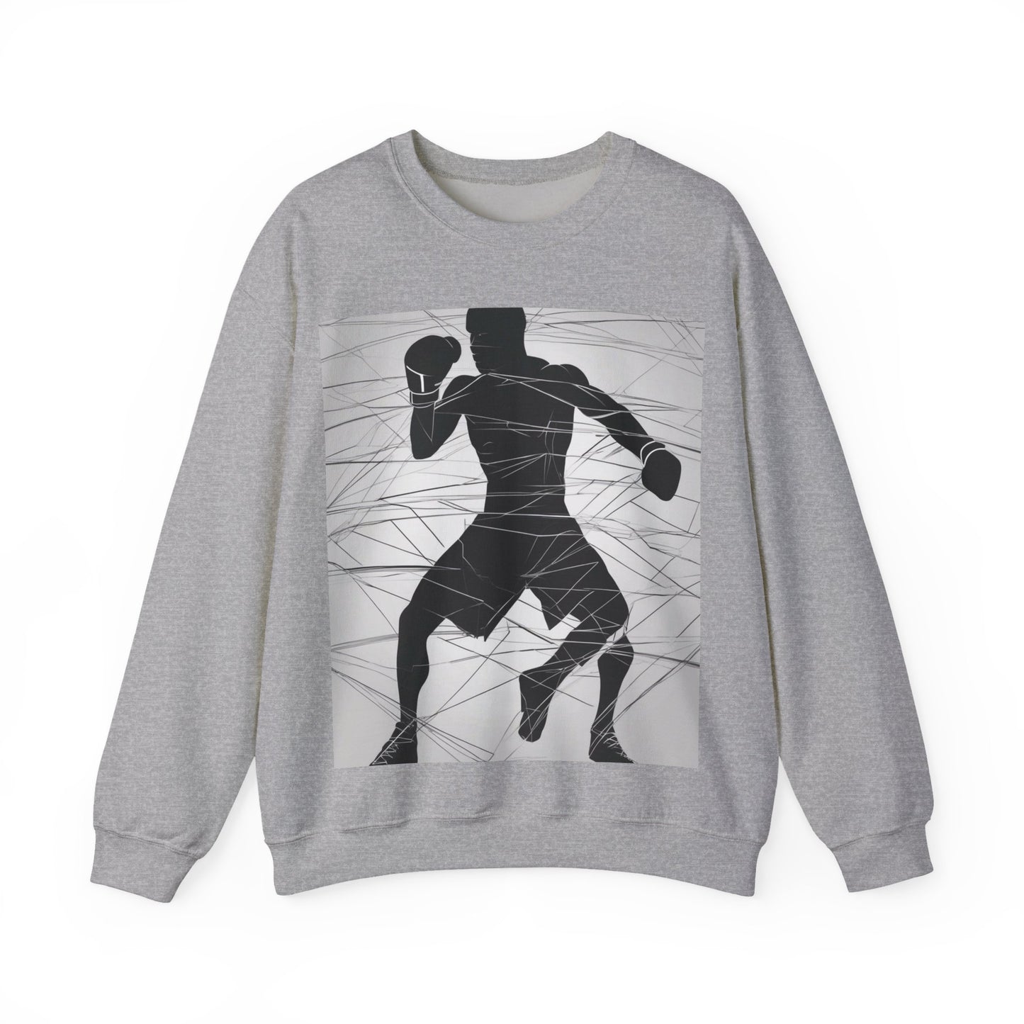boostlete-mile-by-mile-scene-boxer-motion-geometric-0028 — Unisex Heavy Blend Crewneck Sweatshirt (Gildan)