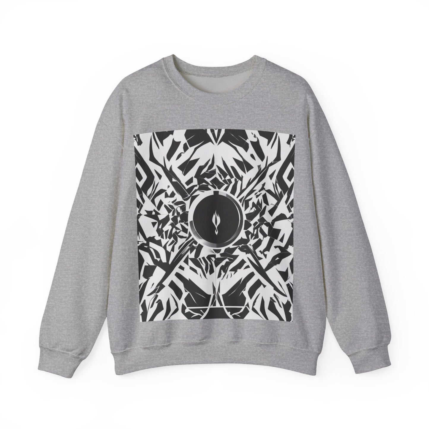 boostlete-am-crew-icon-flame-matte-geometric-0286 — Unisex Heavy Blend Crewneck Sweatshirt (Gildan)
