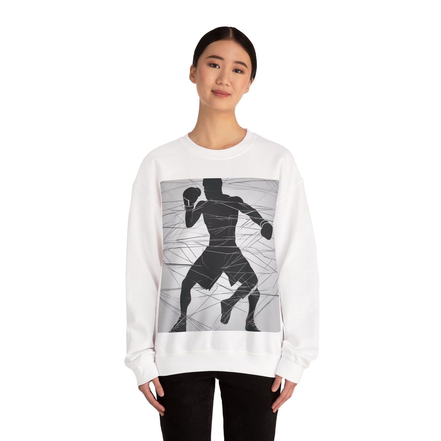 boostlete-mile-by-mile-scene-boxer-motion-geometric-0028 — Unisex Heavy Blend Crewneck Sweatshirt (Gildan)