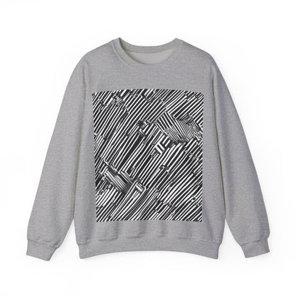boostlete-mile-by-mile-pattern-barcode-monoline-0059 — Unisex Heavy Blend Crewneck Sweatshirt (Gildan)