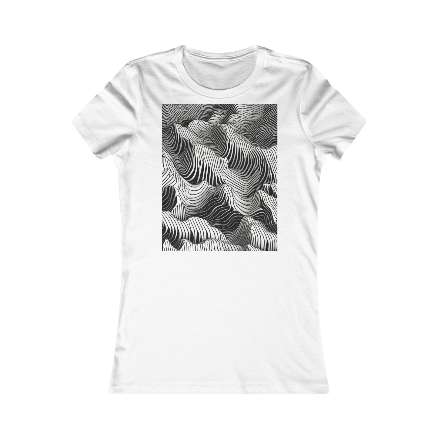 boostlete-field-day-pattern-topographic-isometric-0211 — Women's Favorite Tee (B+C 6004)