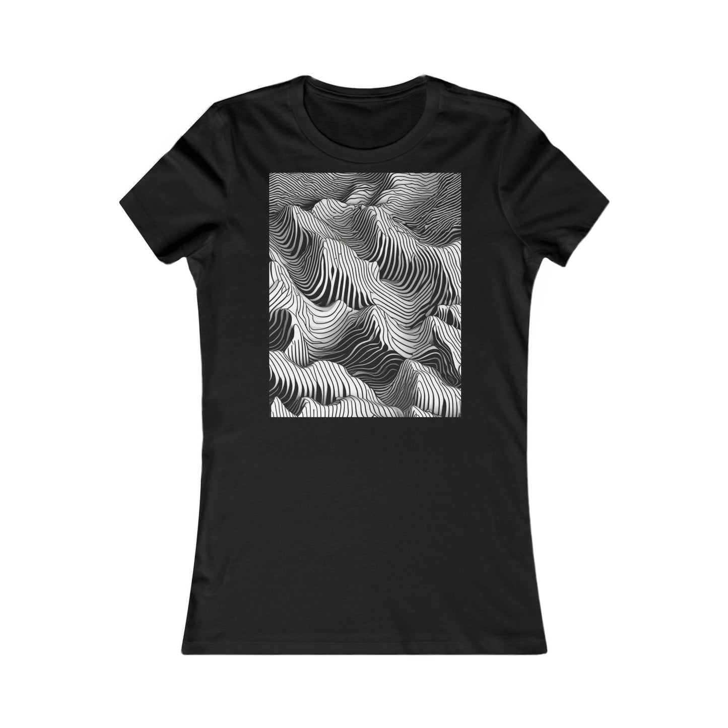 boostlete-field-day-pattern-topographic-isometric-0211 — Women's Favorite Tee (B+C 6004)