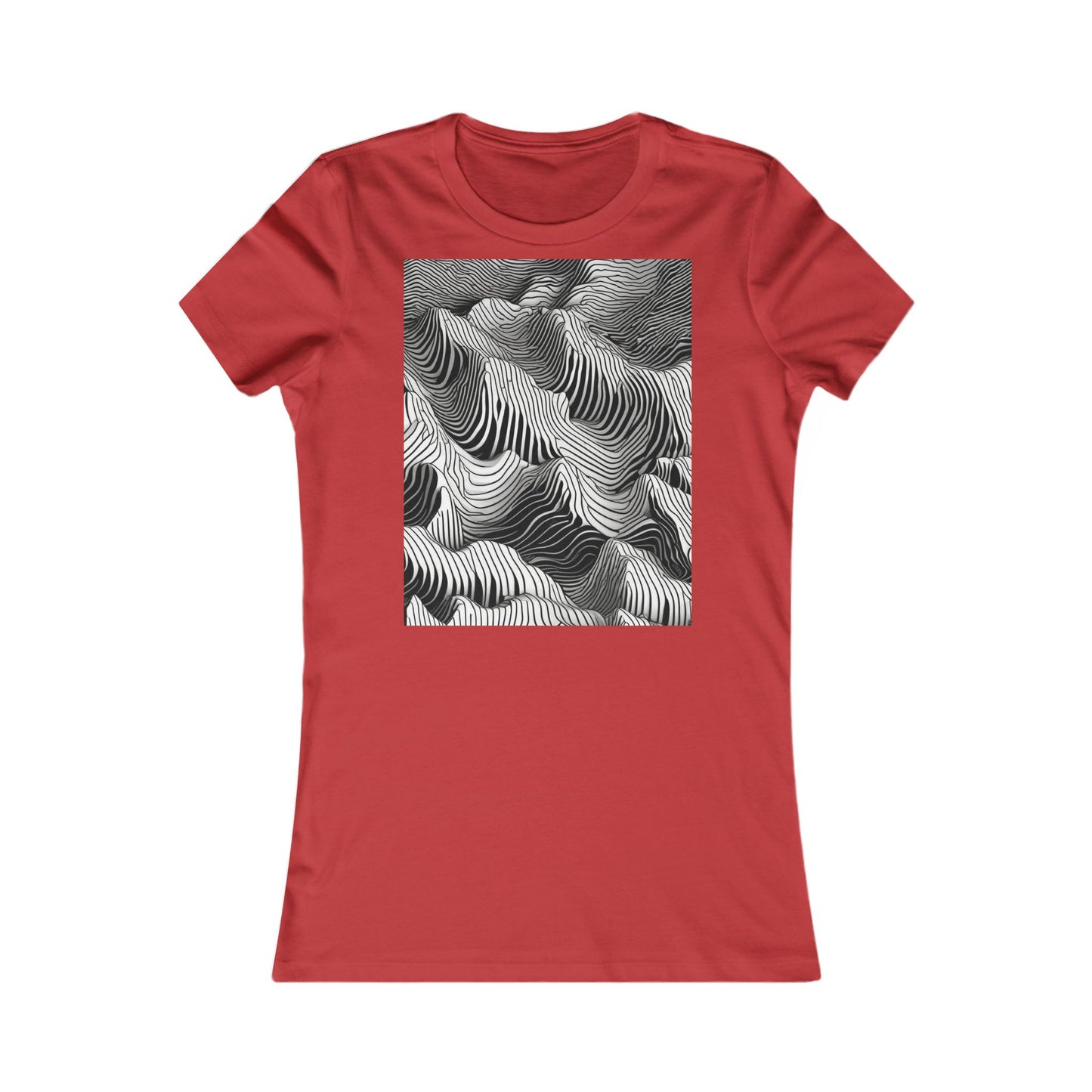 boostlete-field-day-pattern-topographic-isometric-0211 — Women's Favorite Tee (B+C 6004)