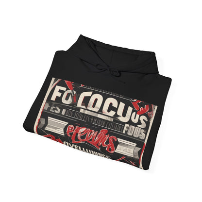 boostlete-mile-by-mile-type-focus-over-feelings-split-retro-0841 — Unisex Heavy Blend Hoodie (G18500)