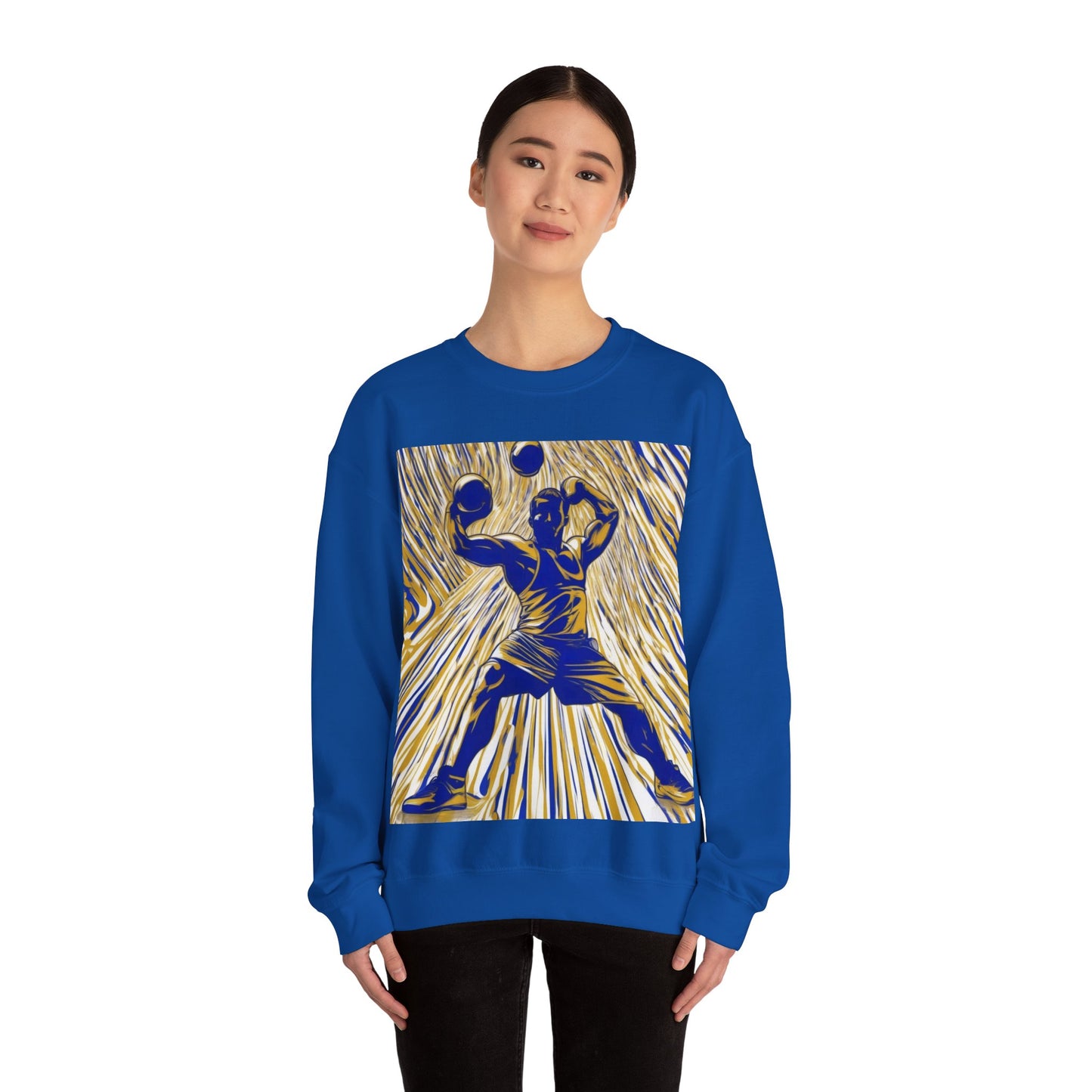 boostlete-rise-grind-scene-kettlebell-speed-engraved-0180 — Unisex Heavy Blend Crewneck Sweatshirt (Gildan)