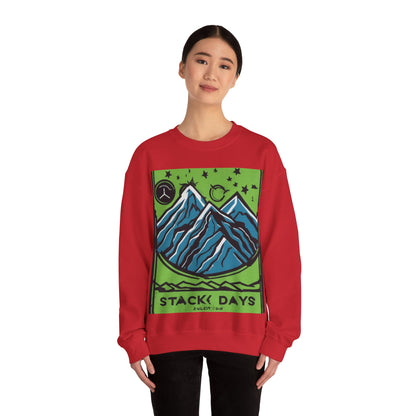 boostlete-pr-season-icon-mountain-grainy-badge-0154 — Unisex Heavy Blend Crewneck Sweatshirt (Gildan)