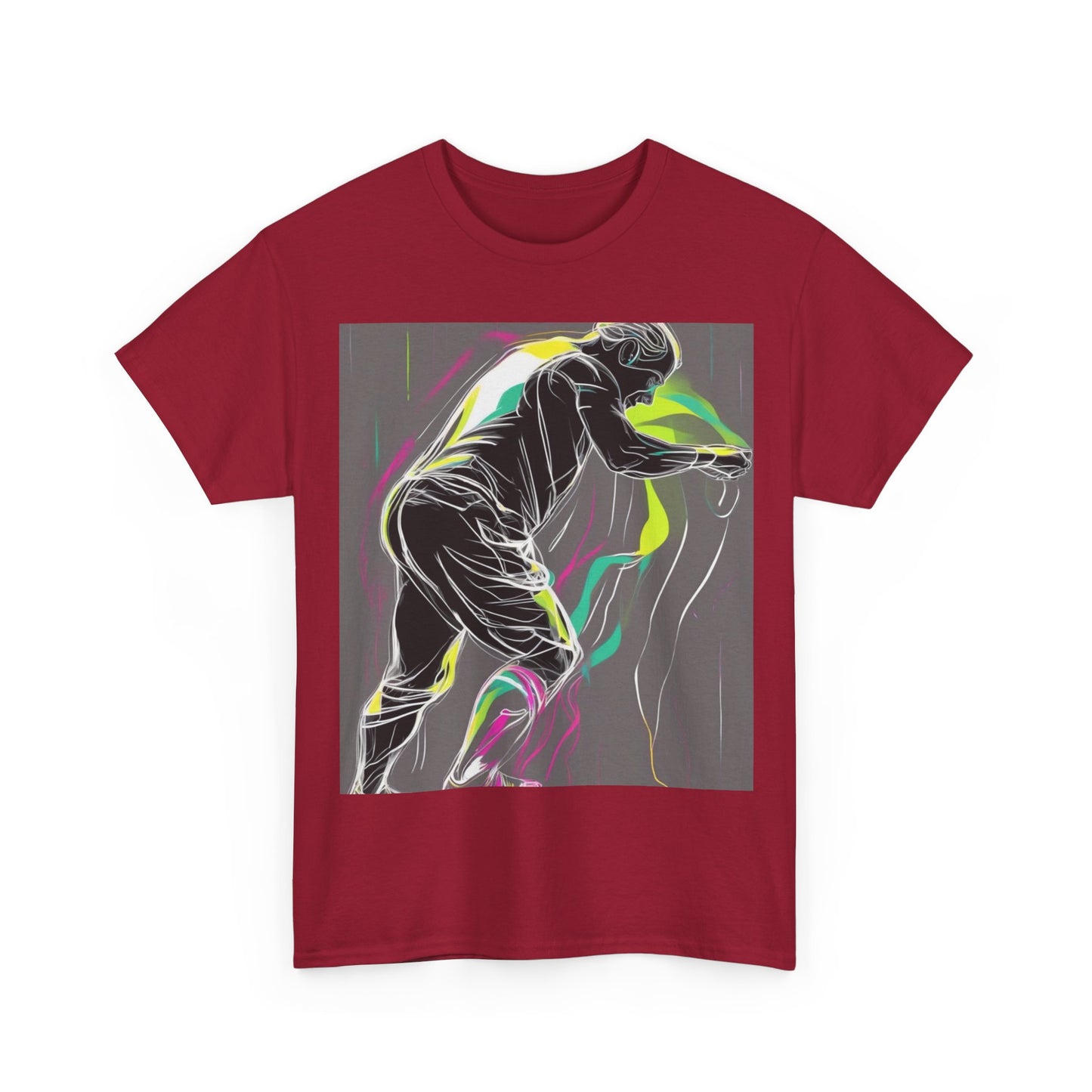 boostlete-iron-intent-scene-athlete-neon-monoline-0140 — Unisex Heavy Cotton Tee (Gildan 5000)