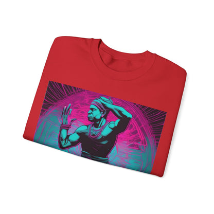 boostlete-rise-grind-scene-yogi-motion-line-art-0240 — Unisex Heavy Blend Crewneck Sweatshirt (Gildan)