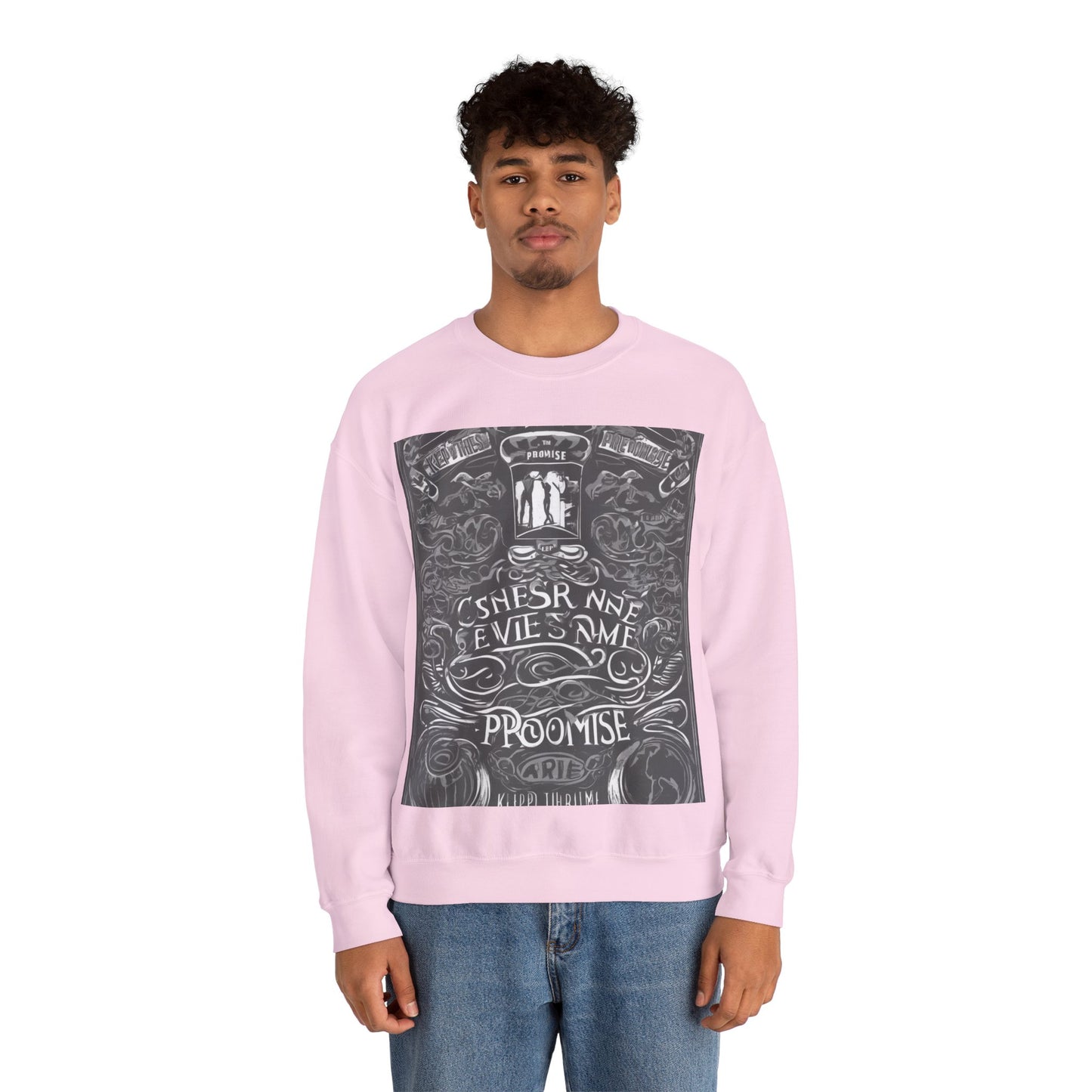boostlete-boost-mode-type-keep-the-promise-big-monoline-0049 — Unisex Heavy Blend Crewneck (G18000)