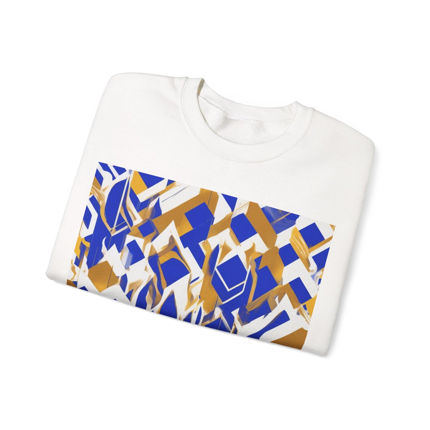 boostlete-field-day-icon-flame-glitch-geometric-0090 — Unisex Heavy Blend Crewneck Sweatshirt (Gildan)