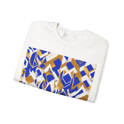 boostlete-field-day-icon-flame-glitch-geometric-0090 — Unisex Heavy Blend Crewneck Sweatshirt (Gildan)