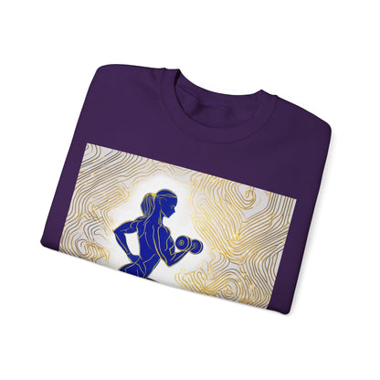 boostlete-iron-intent-scene-lunge-neon-line-art-0392 — Unisex Heavy Blend Crewneck (G18000)