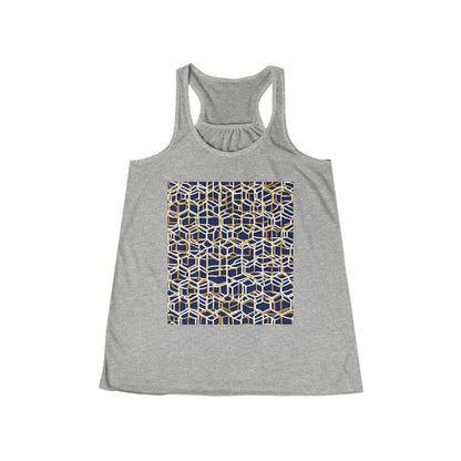 boostlete-am-crew-pattern-hex-industrial-0131 — Women's Flowy Racerback Tank (B+C 8800)
