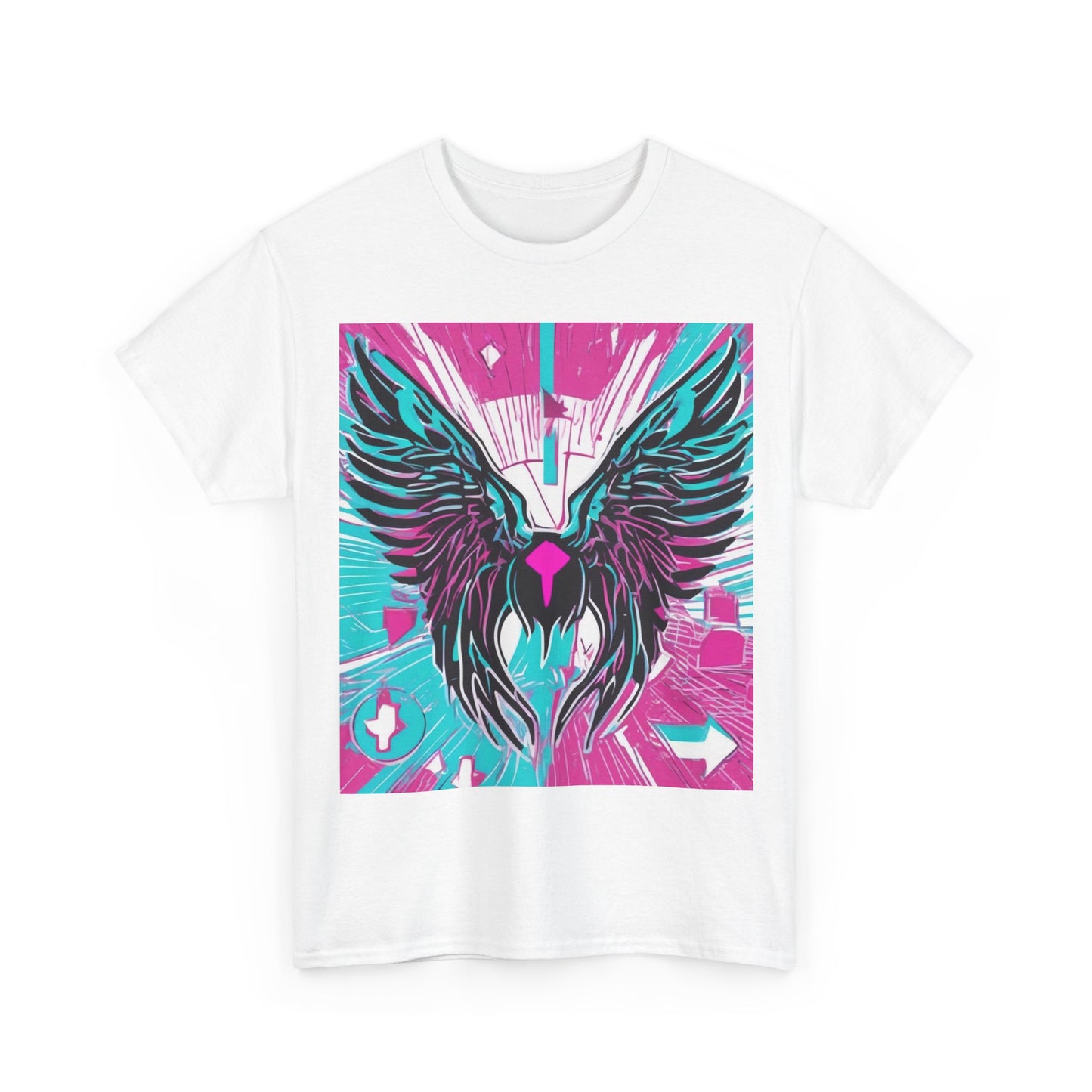 boostlete-am-crew-icon-wings-outline-line-art-0282 — Unisex Heavy Cotton Tee (Gildan 5000)