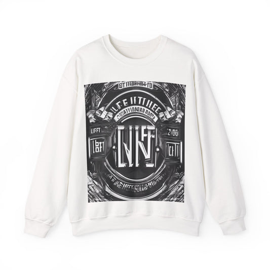 boostlete-am-crew-type-lift-the-standard-banner-engraved-0665 — Unisex Heavy Blend Crewneck (G18000)