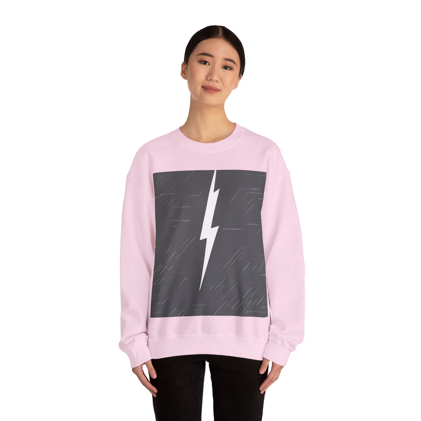boostlete-am-crew-icon-lightning-glitch-vector-0590 — Unisex Heavy Blend Crewneck (G18000)