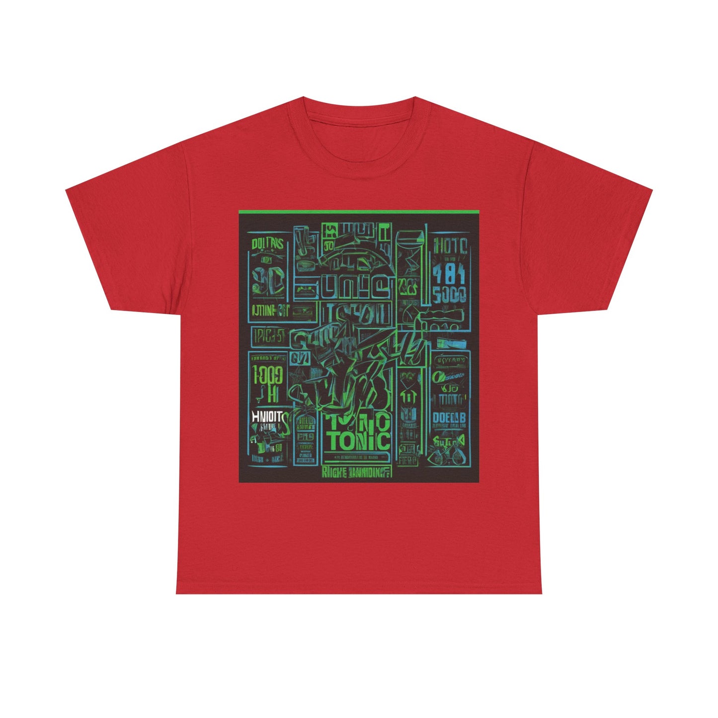 boostlete-field-day-type-gym-tonic-h2o-outline-over-solid-geometric-0249 — Unisex Heavy Cotton Tee (Gildan 5000)