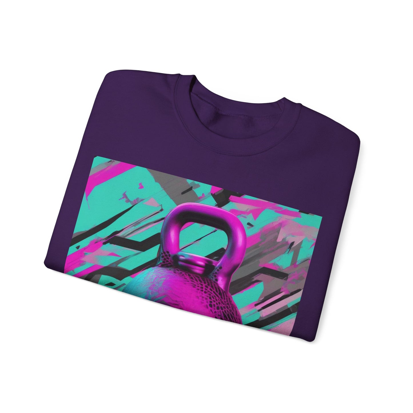 boostlete-mile-by-mile-scene-kettlebell-3d-monoline-1364 — Unisex Heavy Blend Crewneck (G18000)