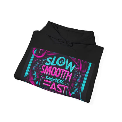 boostlete-recovery-progress-type-slow-is-smooth-smooth-is-fast-banner-engraved-0181 — Unisex Heavy Blend Hooded Sweatshirt (Gildan)