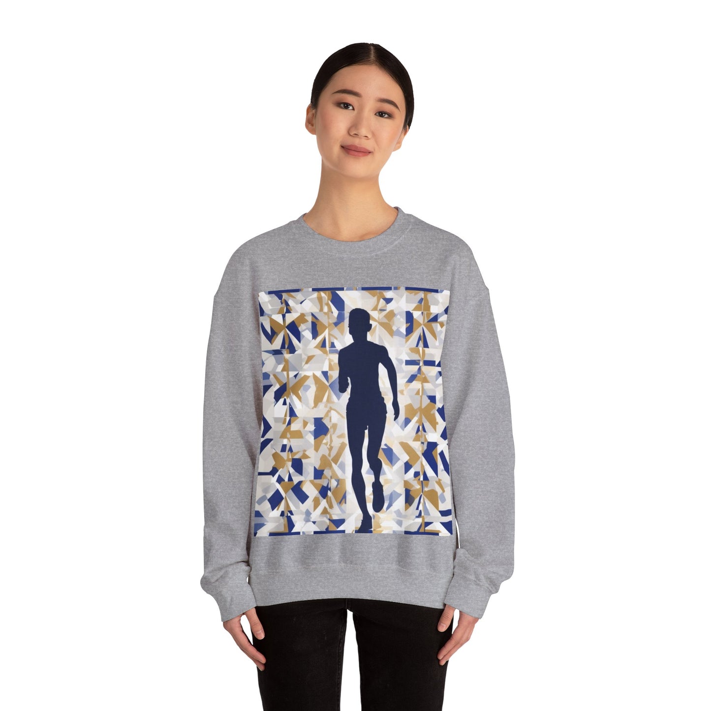 boostlete-recovery-progress-scene-marathoner-matte-geometric-0448 — Unisex Heavy Blend Crewneck Sweatshirt (Gildan)