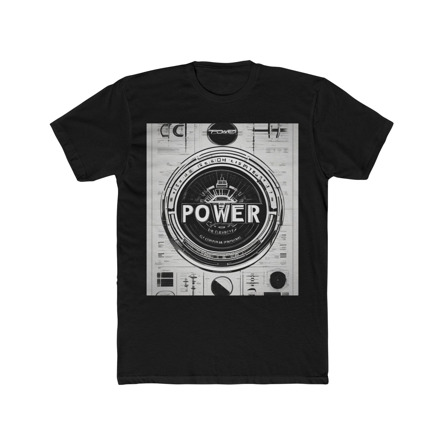 boostlete-boost-mode-type-power-in-quiet-badge-blueprint-0245 — Unisex Cotton Crew Tee (NL 3600)