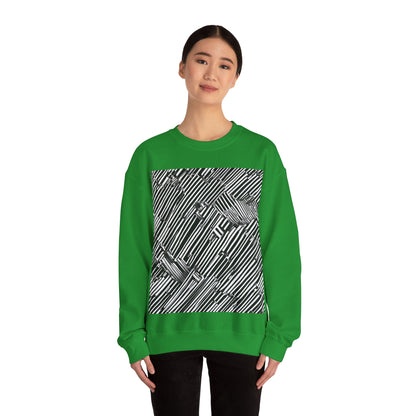 boostlete-mile-by-mile-pattern-barcode-monoline-0059 — Unisex Heavy Blend Crewneck Sweatshirt (Gildan)