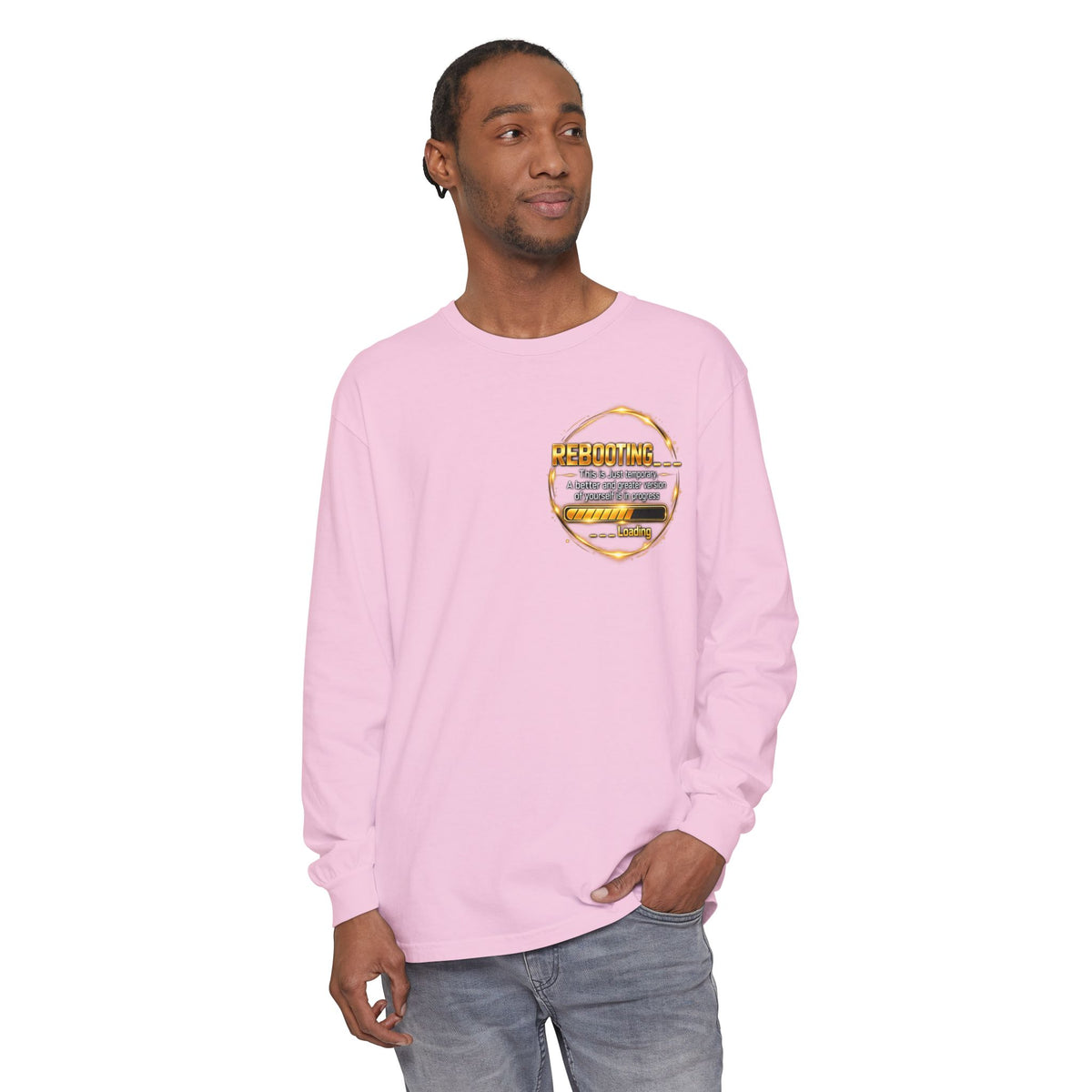 Rebooting Loading Graphic Long Sleeve T-Shirt