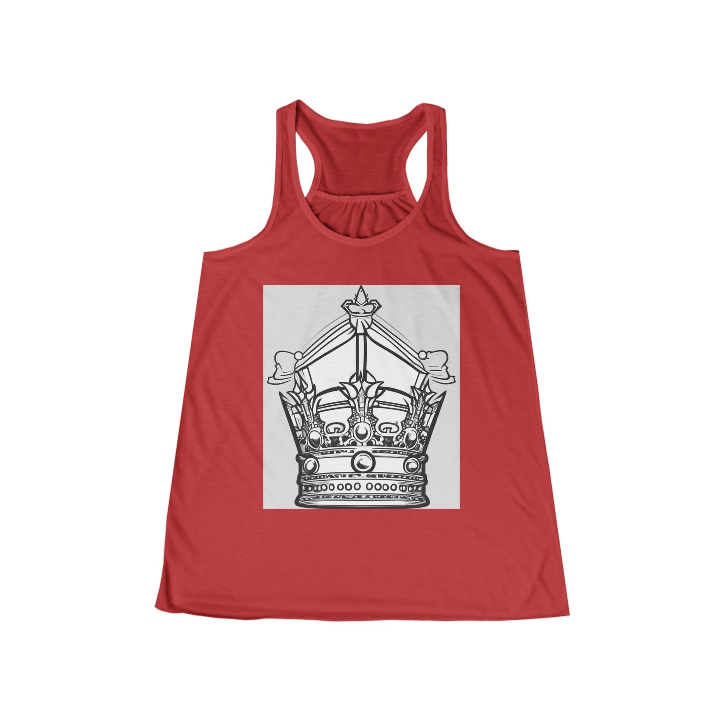 boostlete-quiet-power-icon-crown-outline-badge-0130 — Women's Flowy Racerback Tank (B+C 8800)