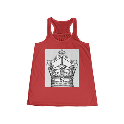 boostlete-quiet-power-icon-crown-outline-badge-0130 — Women's Flowy Racerback Tank (B+C 8800)