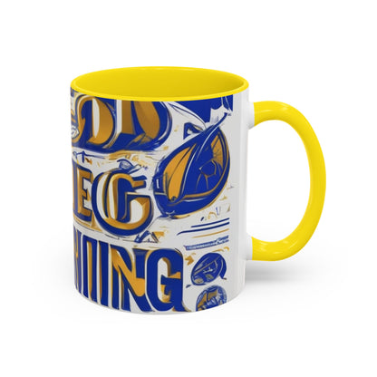boostlete-am-crew-type-own-the-morning-outline-over-solid-vector-0429 — Accent Mug 11/15oz