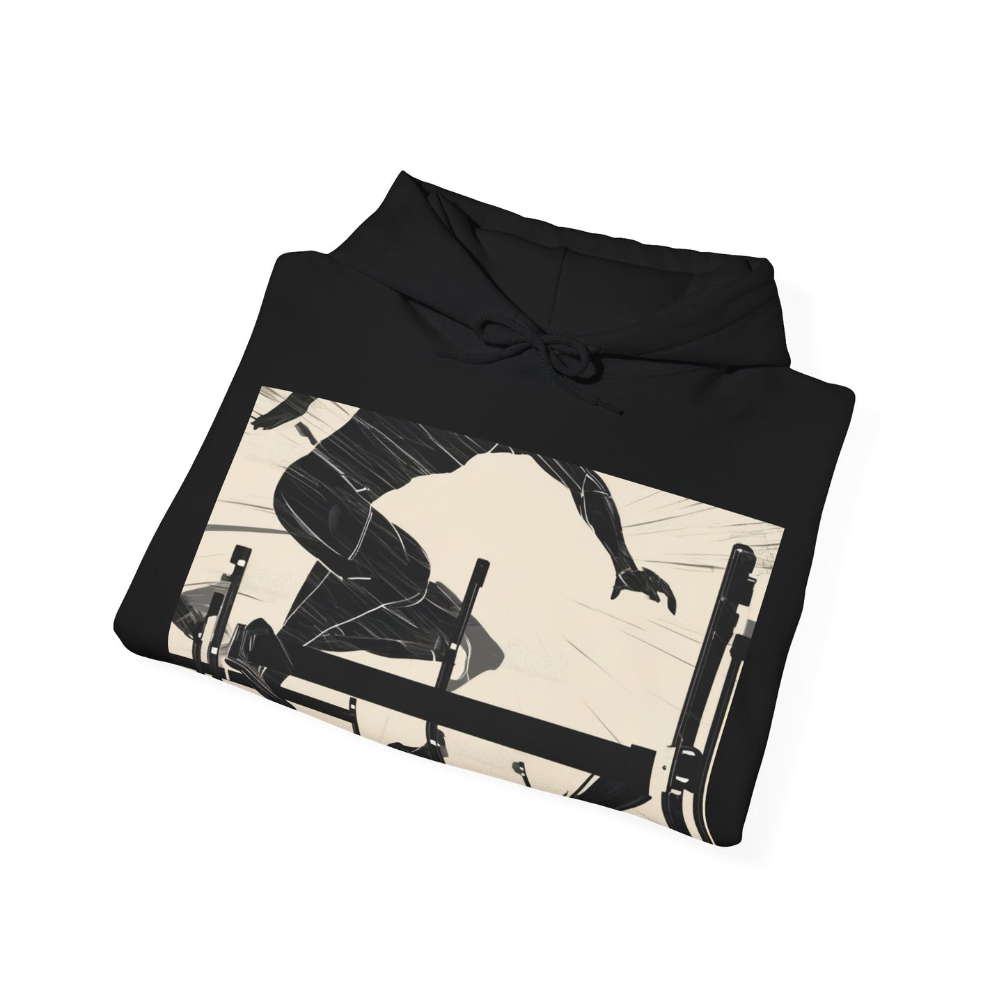 boostlete-iron-intent-scene-hurdler-speed-blueprint-0152 — Unisex Heavy Blend Hooded Sweatshirt (Gildan)