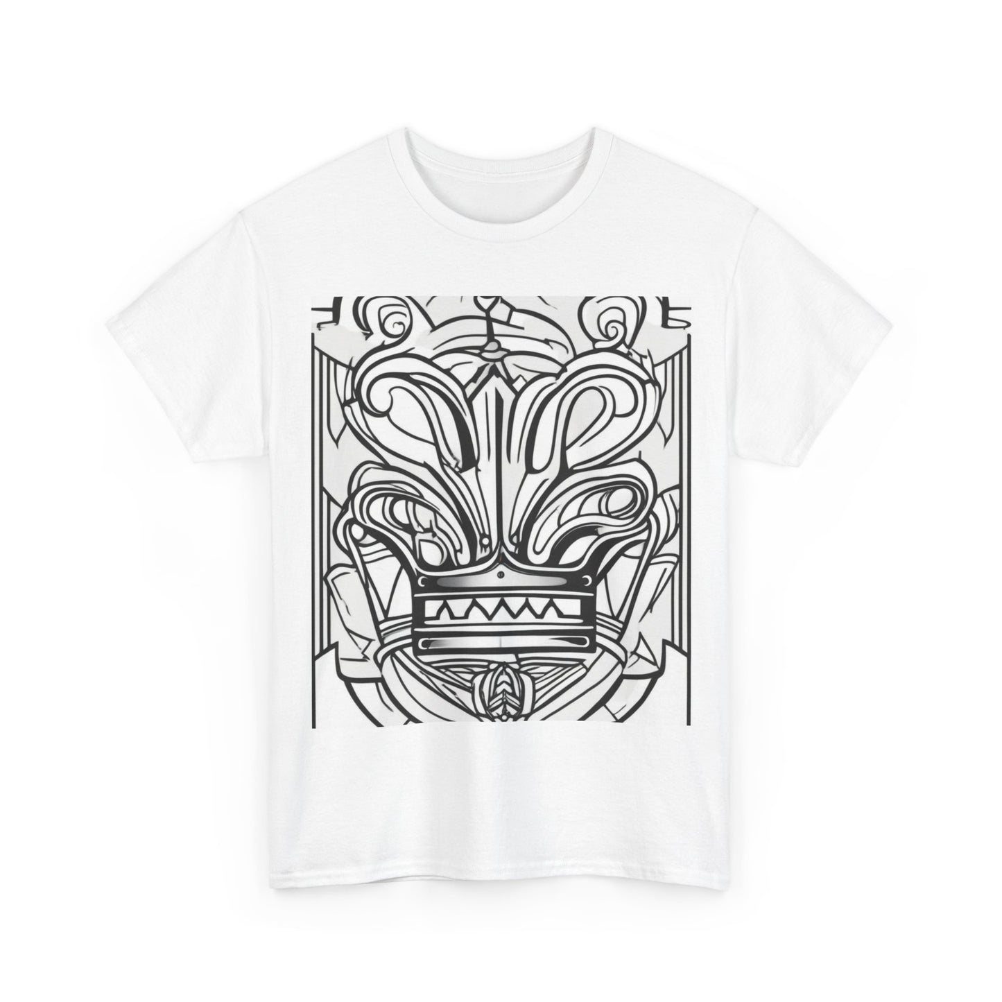 boostlete-boost-mode-icon-crown-offset-line-art-0190 — Unisex Heavy Cotton Tee (Gildan 5000)