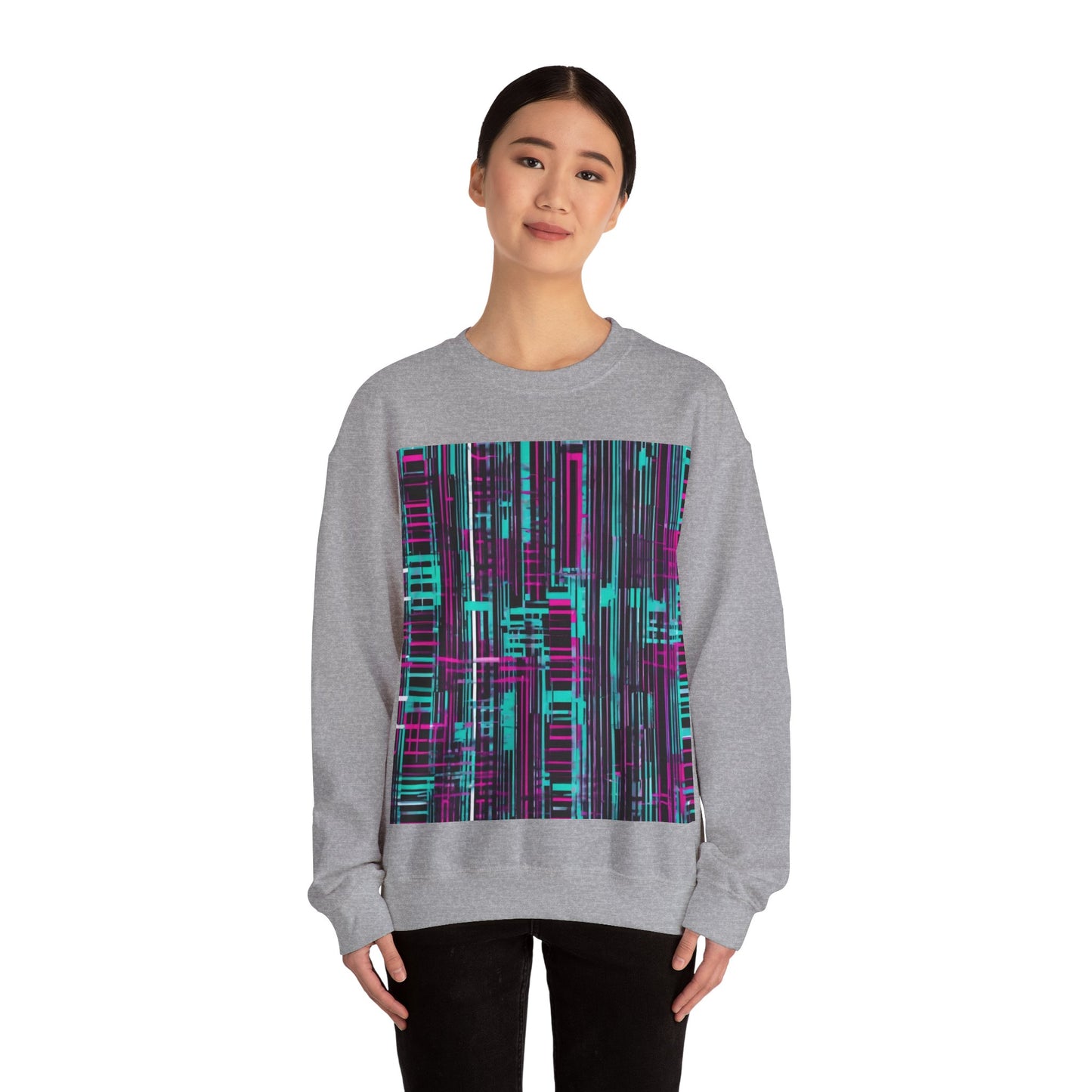 boostlete-field-day-pattern-barcode-retro-0275 — Unisex Heavy Blend Crewneck Sweatshirt (Gildan)