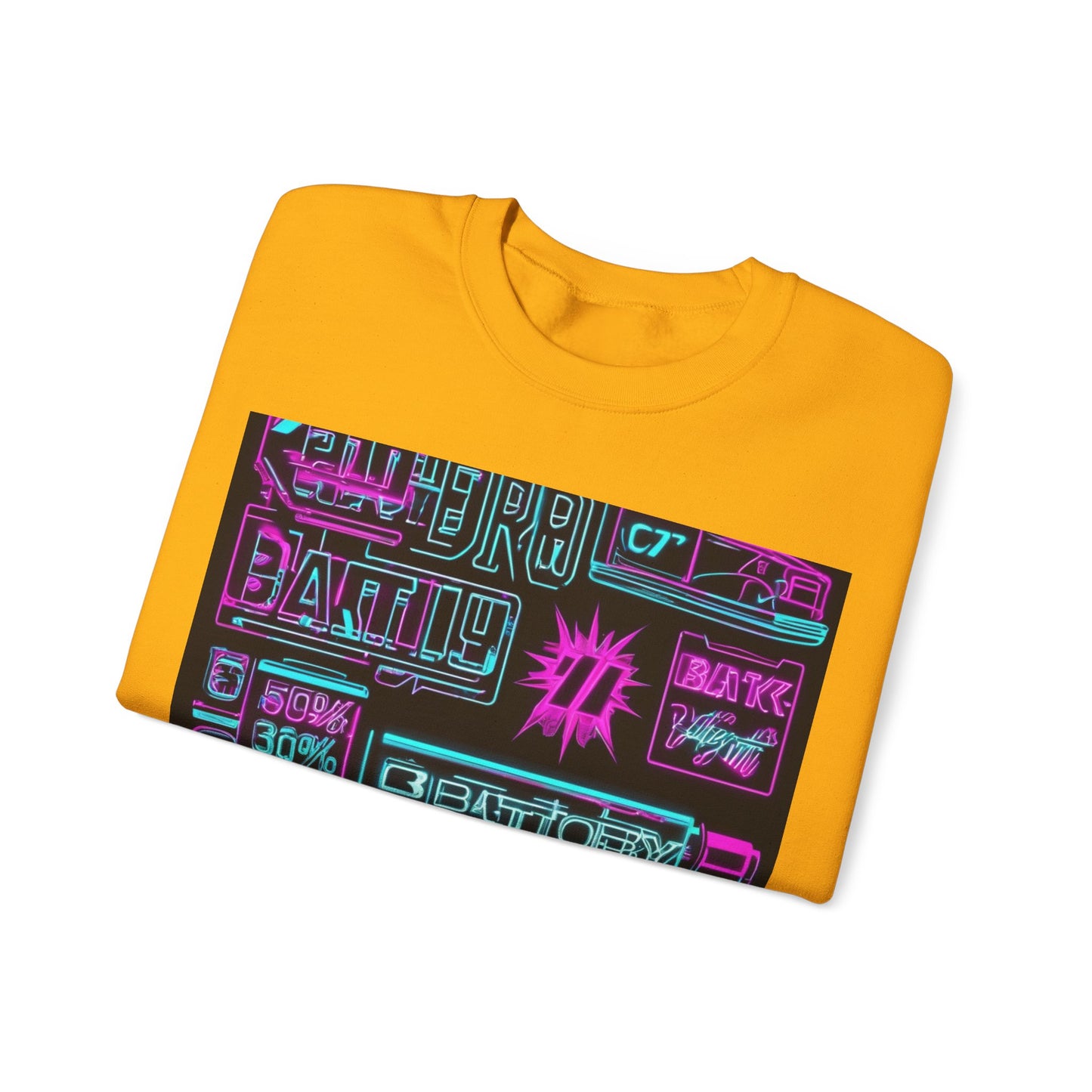 boostlete-rise-grind-type-battery-100-effort-split-blueprint-0205 — Unisex Heavy Blend Crewneck Sweatshirt (Gildan)