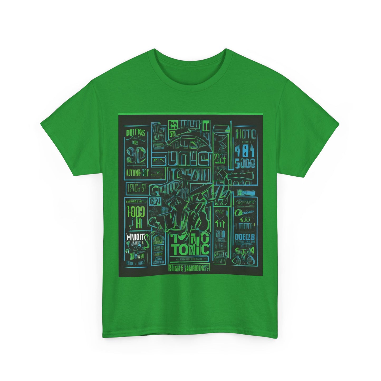 boostlete-field-day-type-gym-tonic-h2o-outline-over-solid-geometric-0249 — Unisex Heavy Cotton Tee (Gildan 5000)