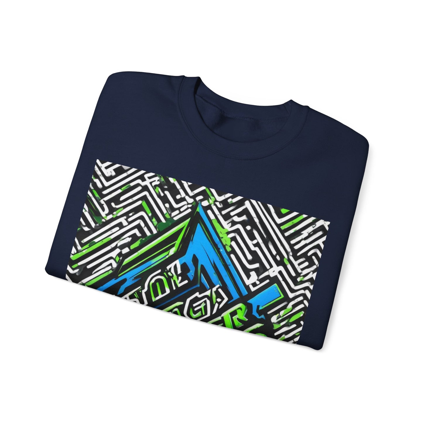 boostlete-am-crew-type-stronger-signals-diagonal-badge-1077 — Unisex Heavy Blend Crewneck (G18000)