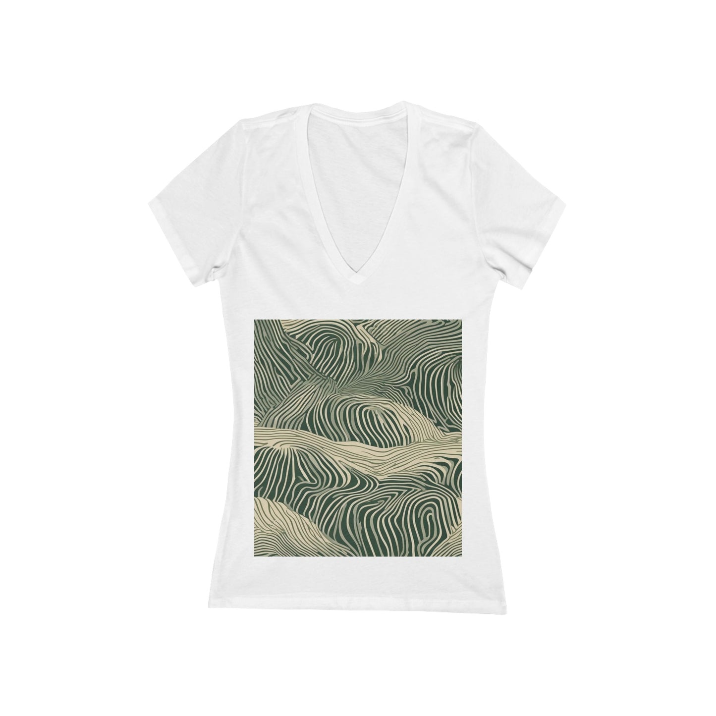 boostlete-rise-grind-pattern-topographic-modern-0403 — Women's Deep V-Neck Tee (B+C 6035)