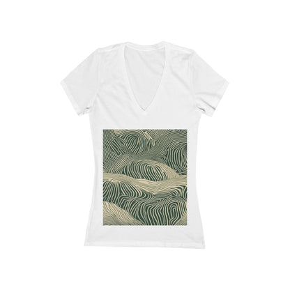 boostlete-rise-grind-pattern-topographic-modern-0403 — Women's Deep V-Neck Tee (B+C 6035)
