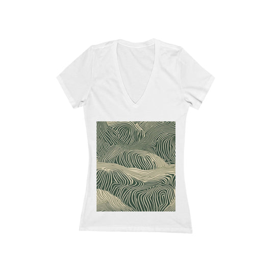 boostlete-rise-grind-pattern-topographic-modern-0403 — Women's Deep V-Neck Tee (B+C 6035)