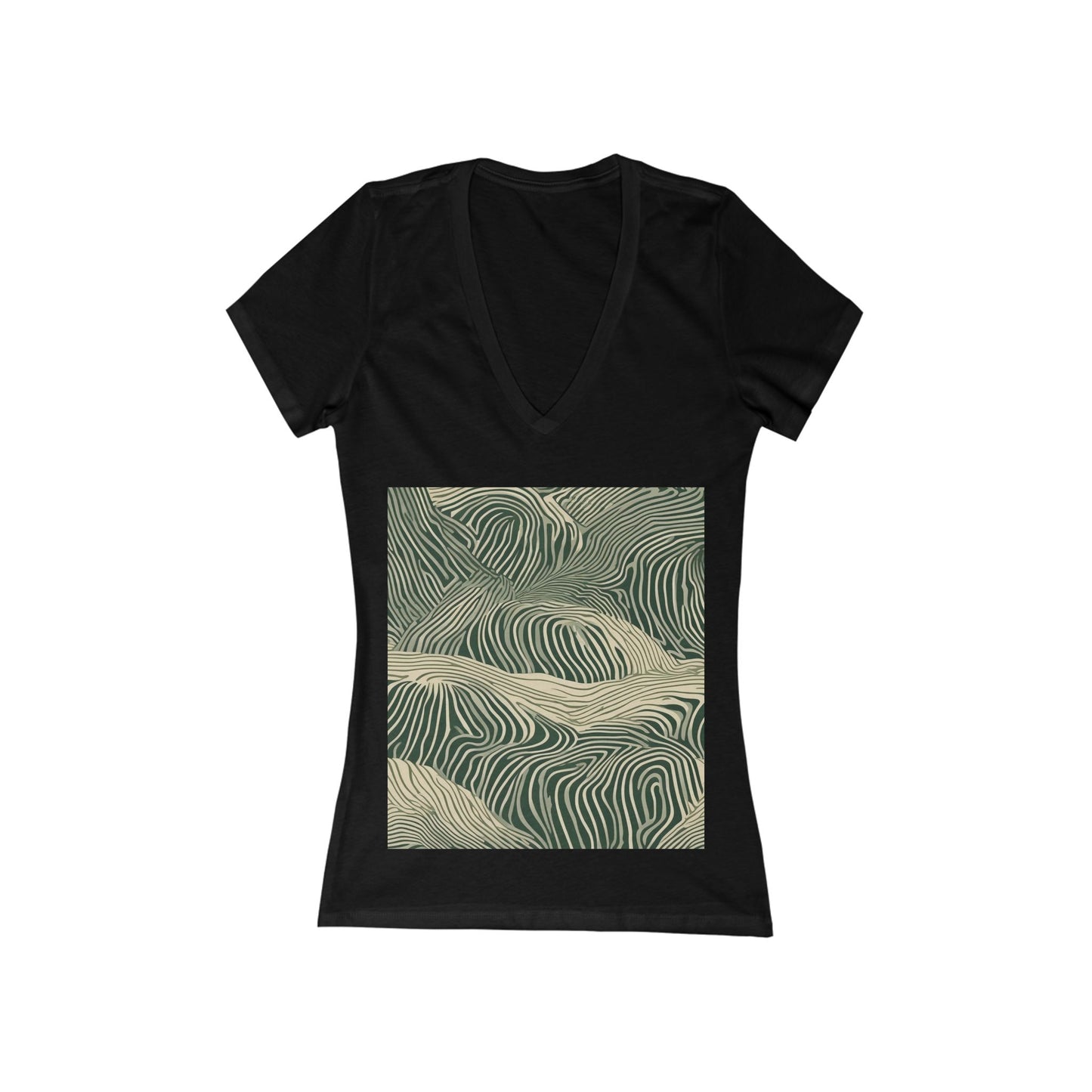 boostlete-rise-grind-pattern-topographic-modern-0403 — Women's Deep V-Neck Tee (B+C 6035)