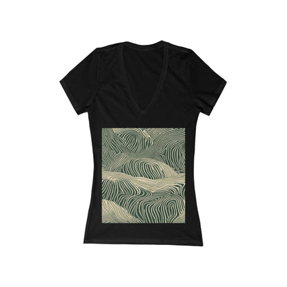 boostlete-rise-grind-pattern-topographic-modern-0403 — Women's Deep V-Neck Tee (B+C 6035)