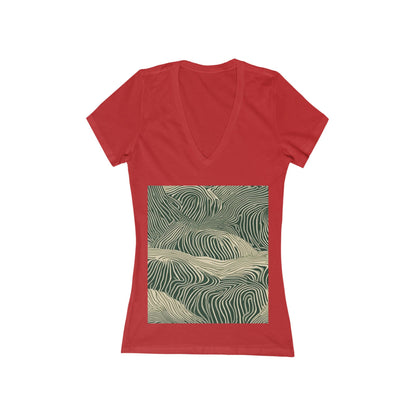 boostlete-rise-grind-pattern-topographic-modern-0403 — Women's Deep V-Neck Tee (B+C 6035)