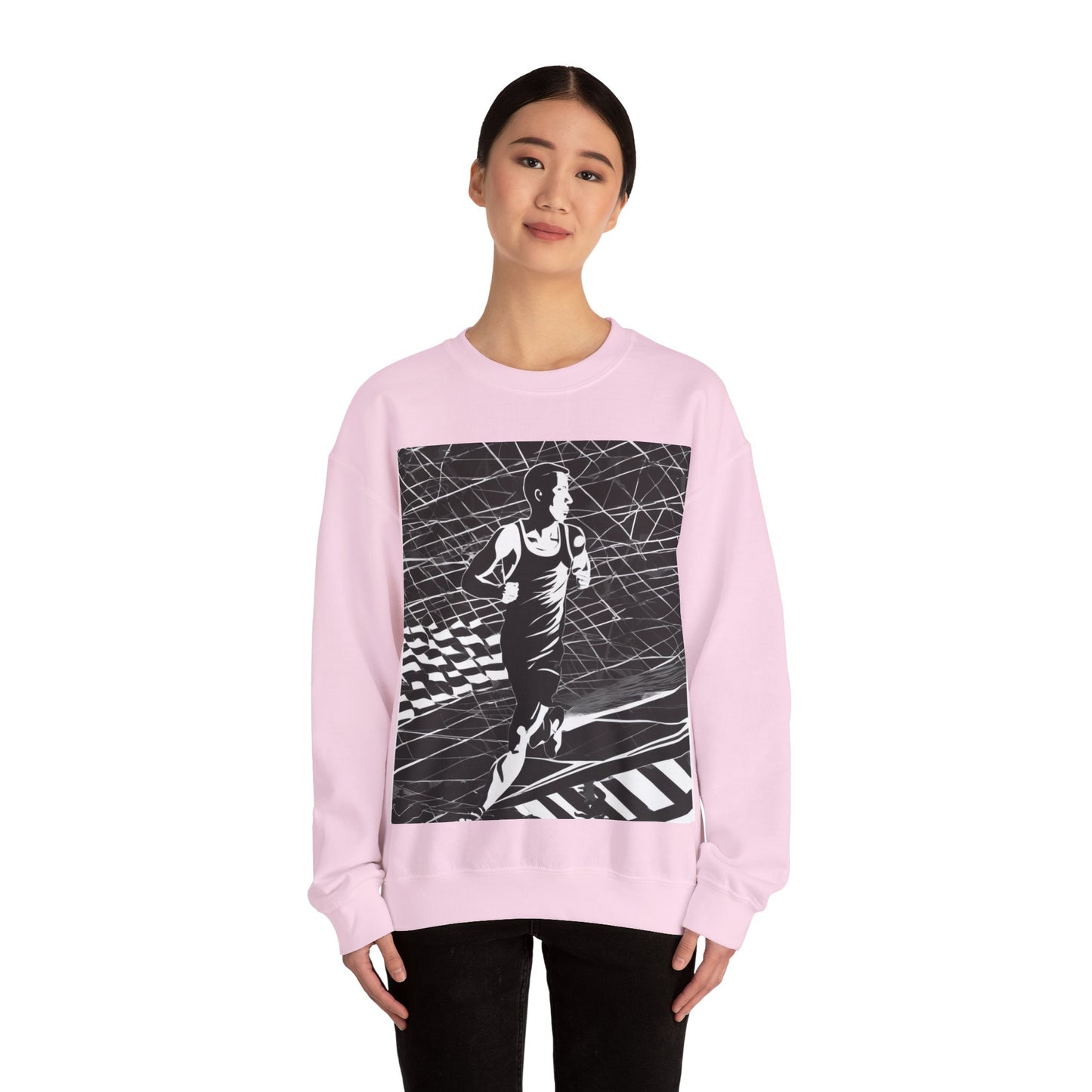 boostlete-headspace-scene-marathoner-speed-geometric-0816 — Unisex Heavy Blend Crewneck (G18000)