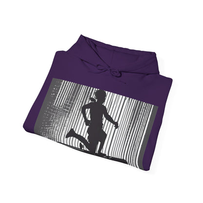 boostlete-am-crew-scene-hurdler-halftone-badge-0956 — Unisex Heavy Blend Hoodie (G18500)