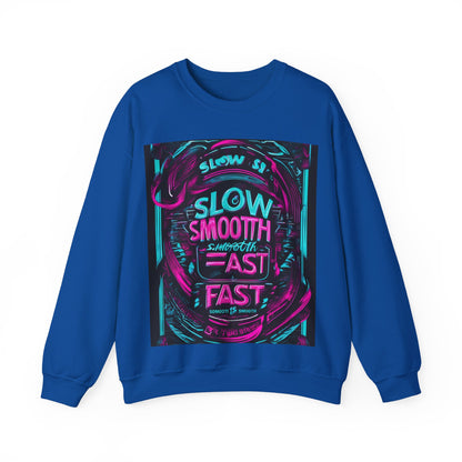 boostlete-recovery-progress-type-slow-is-smooth-smooth-is-fast-banner-engraved-0181 — Unisex Heavy Blend Crewneck Sweatshirt (Gildan)